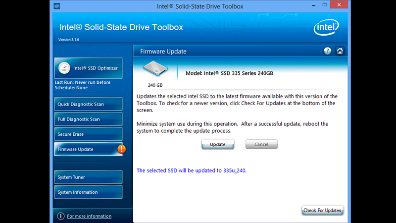  N&acirc;ng cấp phần mềm Firmware SSD 